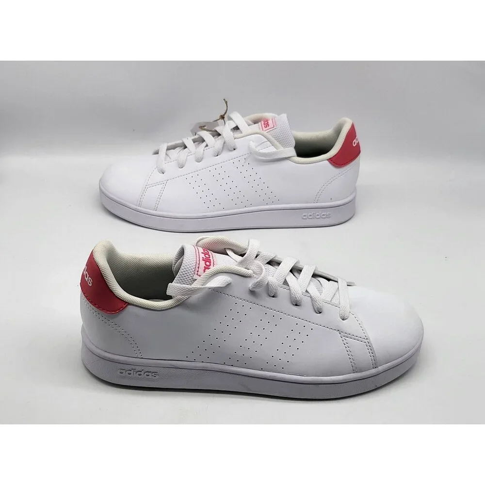 Adidas Advantage‎ K White Red Tennis Shoes Mens 6 Womens 7 Sneakers